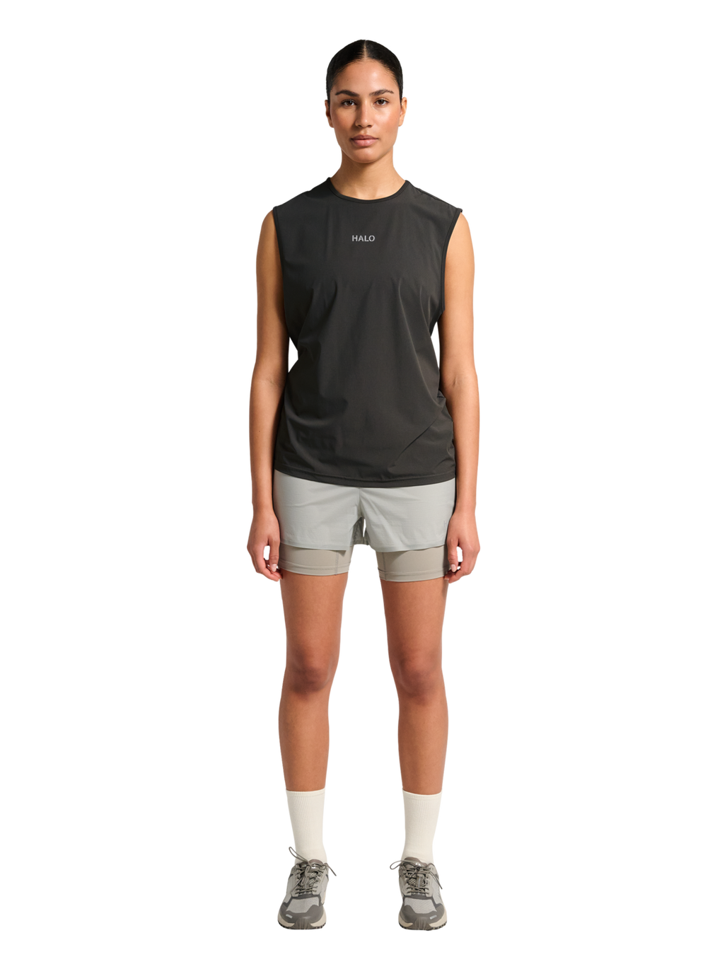 HALO DIVISION TANK TOP, RAVEN, model