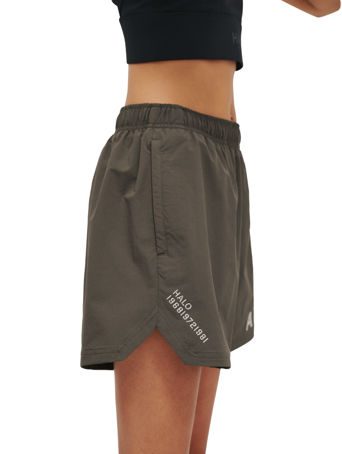HALO SHORTS, MAJOR BROWN, model