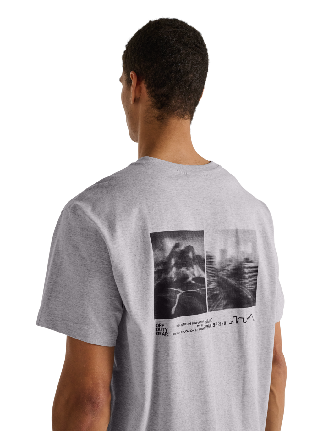 HALO GRAPHIC T-SHIRT, LIGHT GREY MELANGE, model