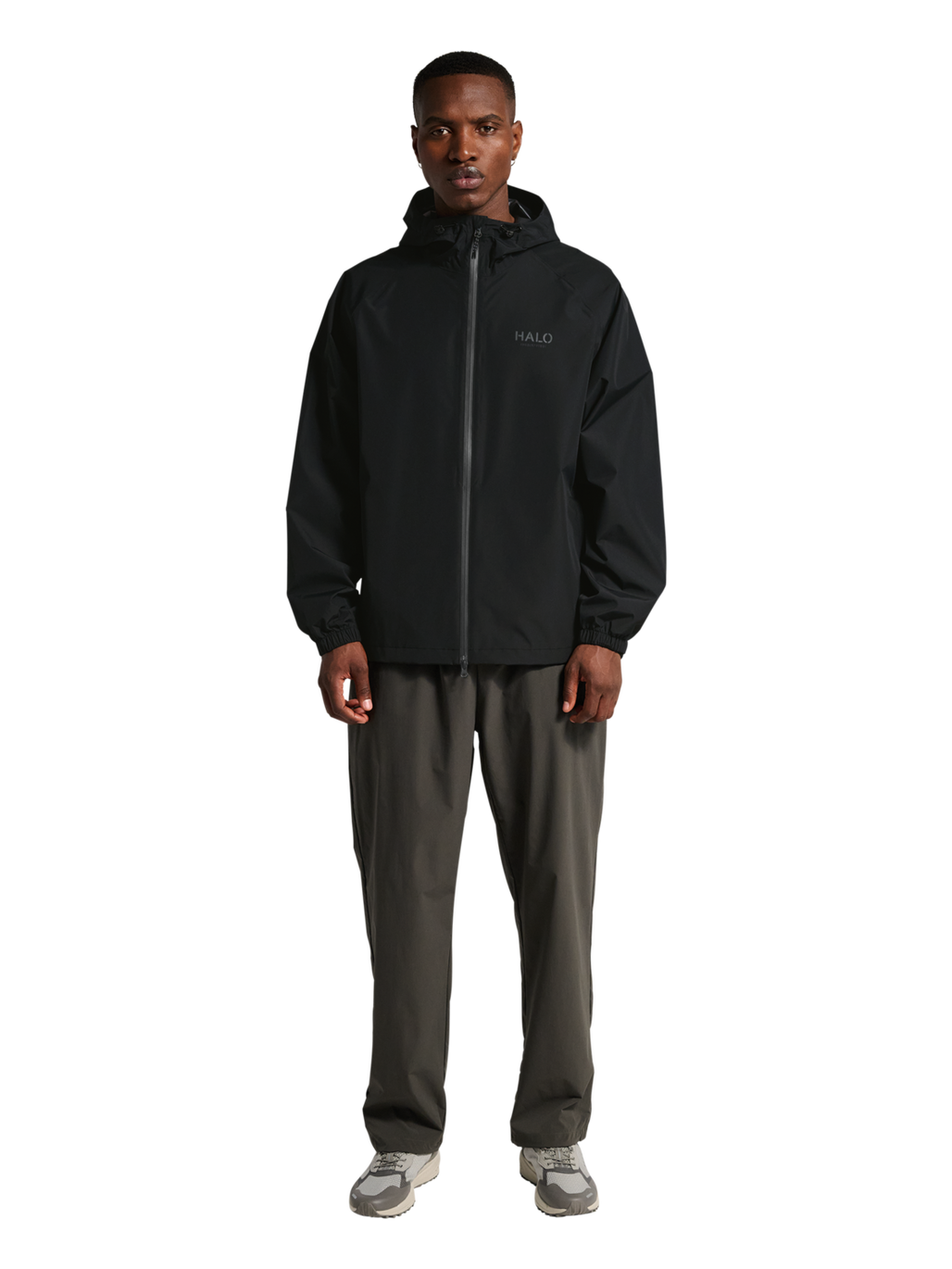 HALO RAIN JACKET, BLACK, model