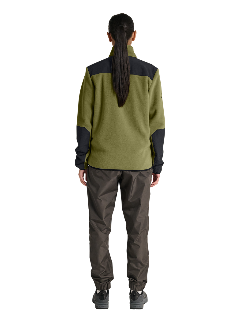 HALO BLOCKED ZIP FLEECE, OLIVE DRAB, model