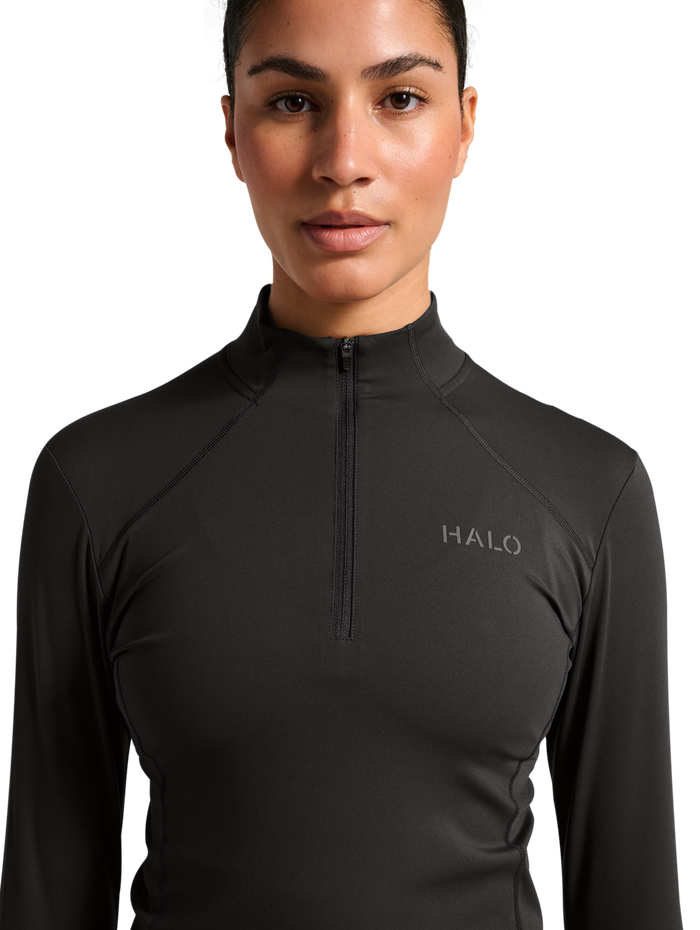 HALO WOMEN TRAINING HALF ZIP, AFTER DARK, model