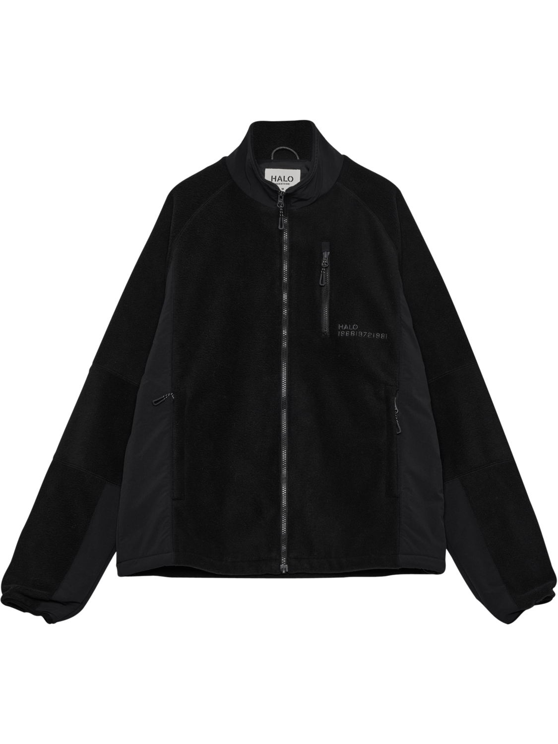 HALO WINDPROOF TEDDYFLEECE JACKET, BLACK, packshot