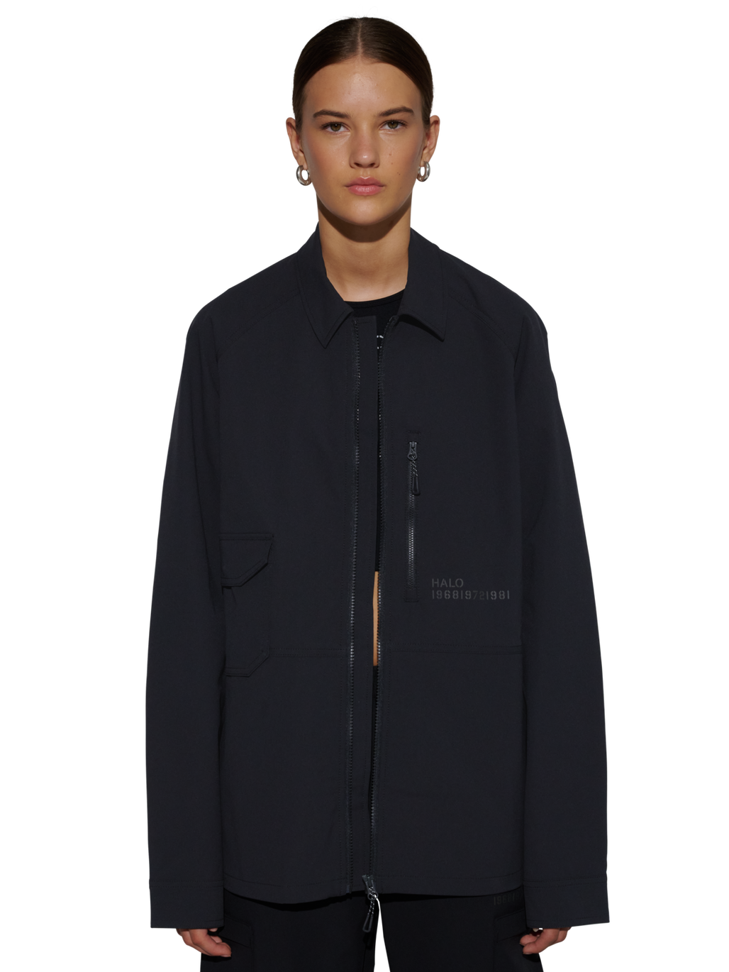 HALO ENFORCER OVERSHIRT, BLACK, model