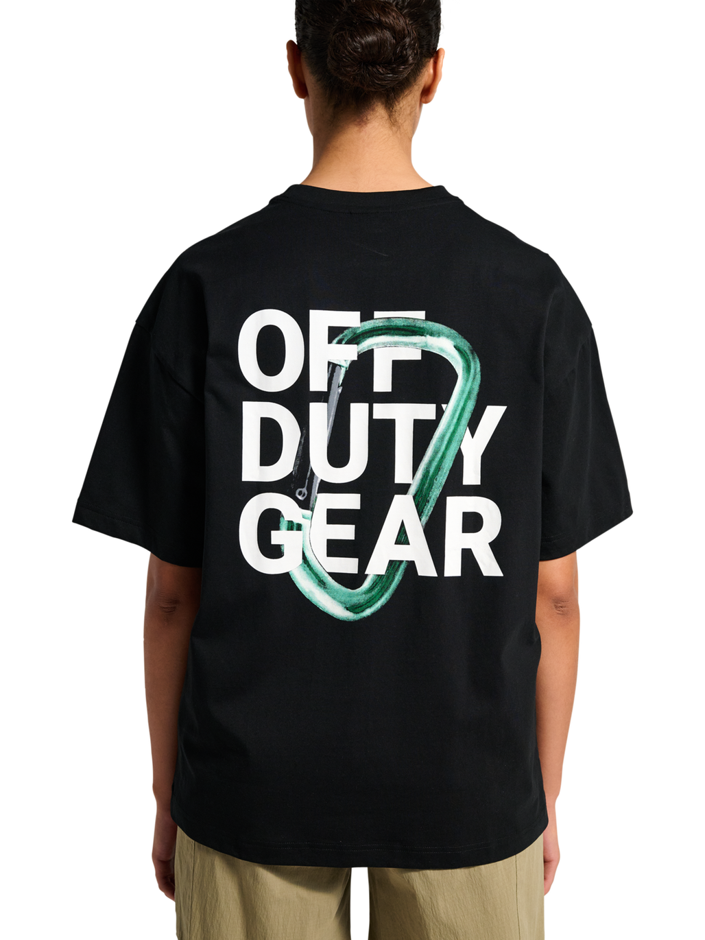 HALO GRAPHIC BOXY T-SHIRT, BLACK/SILVER/SPRING BOQUET, model