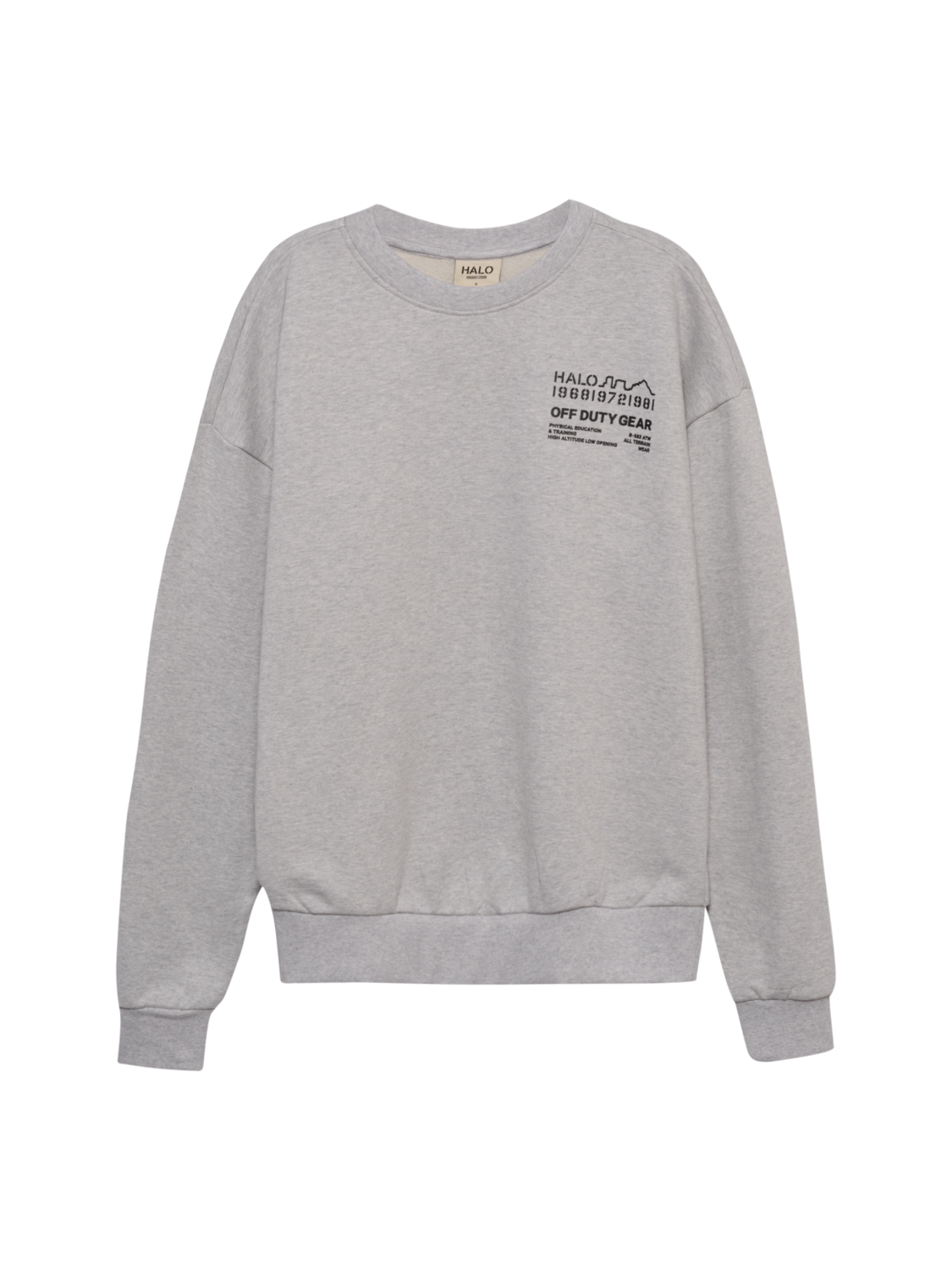 HALO GRAPHIC BOXY CREW, LIGHT GREY MELANGE, packshot
