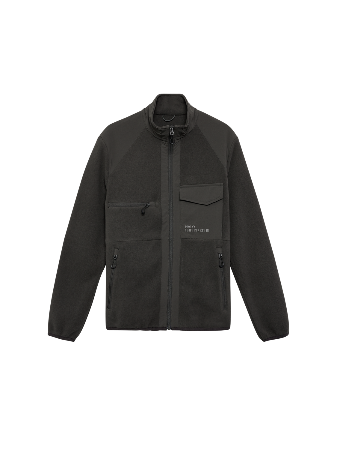 HALO PANELED FLEECE JACKET, RAVEN, packshot