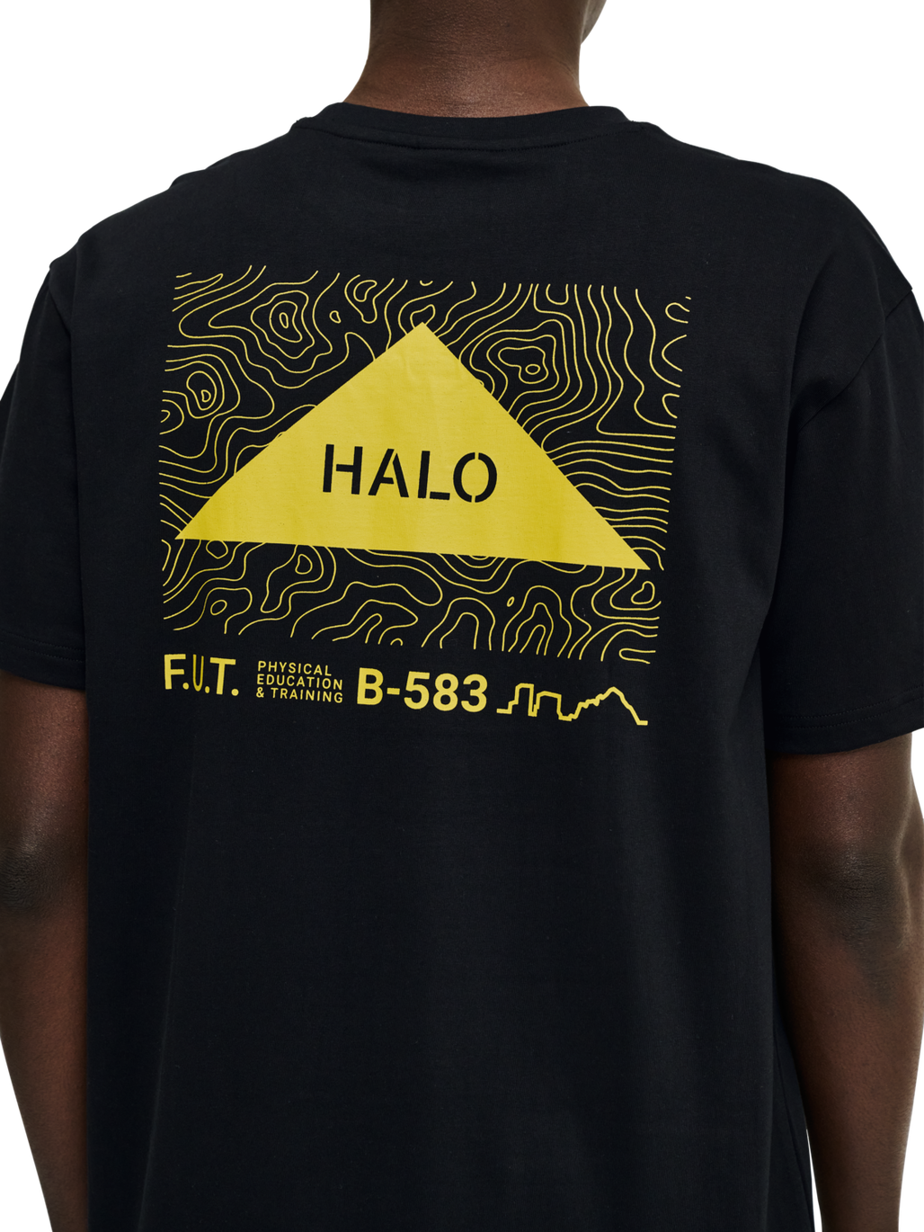 HALO GRAPHIC T-SHIRT, BLACK/WARM OLIVE, model