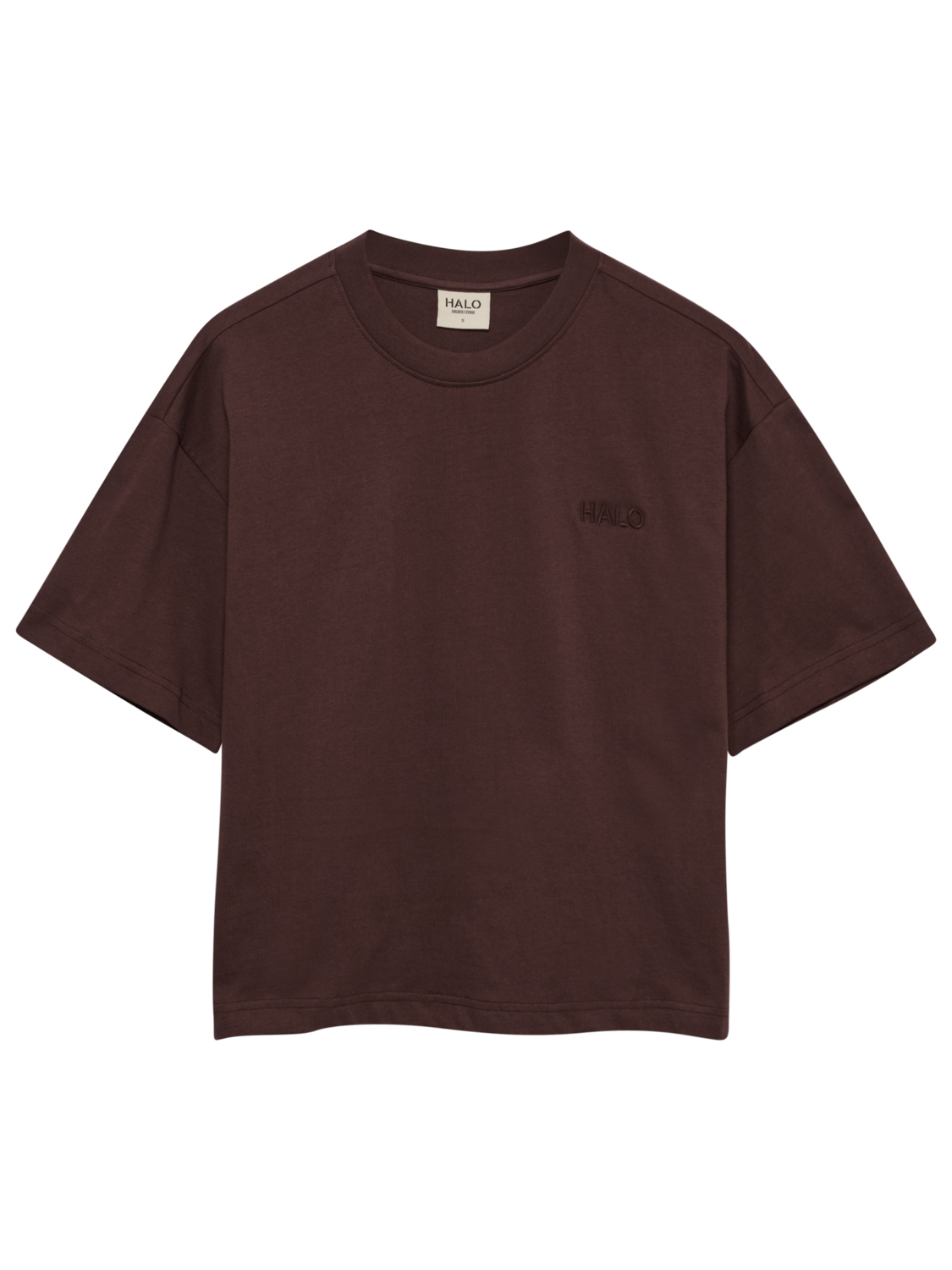 HALO WOMEN LOGO T-SHIRT, BITTER CHOCOLATE, packshot