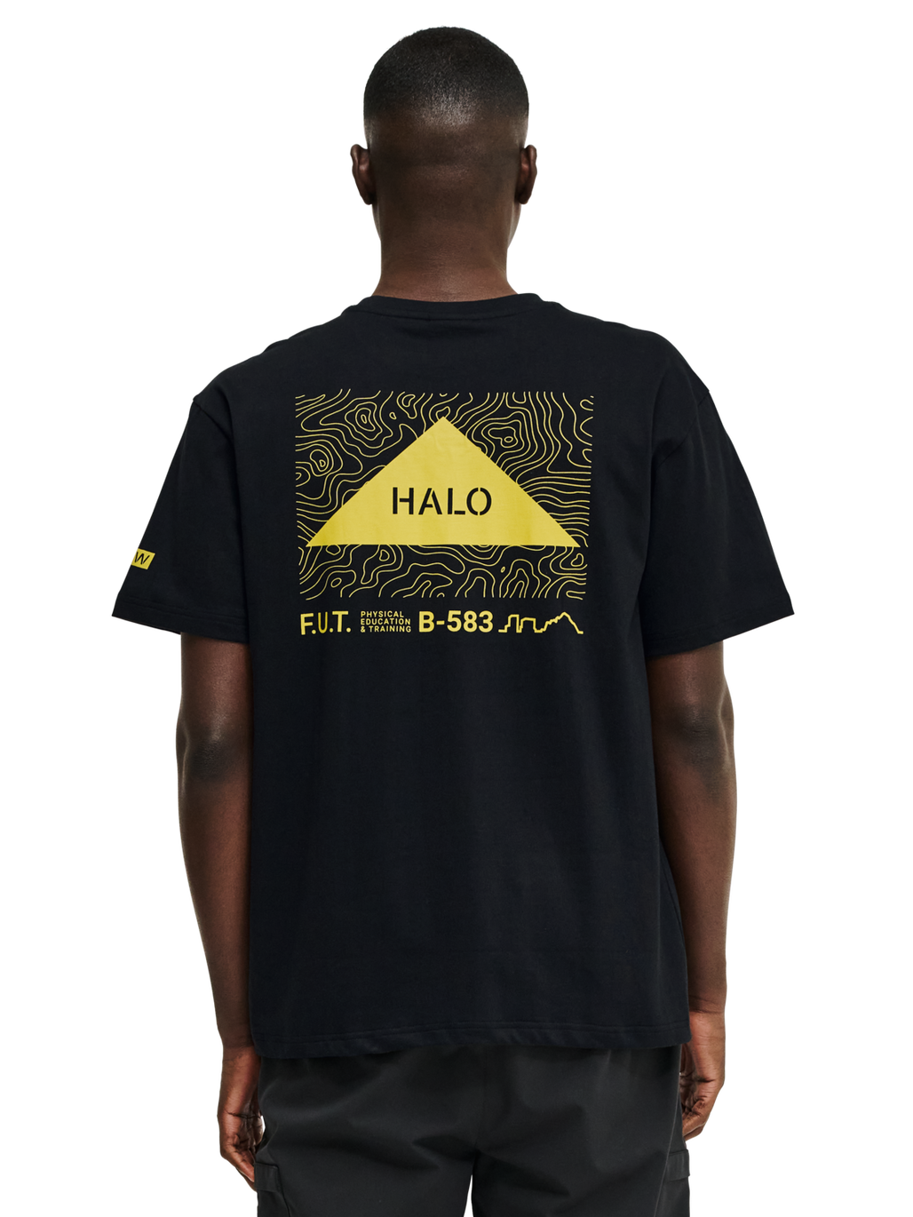 HALO GRAPHIC T-SHIRT, BLACK/WARM OLIVE, model