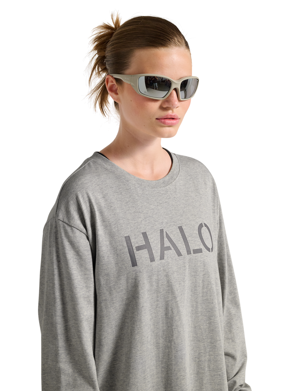 HALO UNIFORM LS, LIGHT GREY MELANGE, model