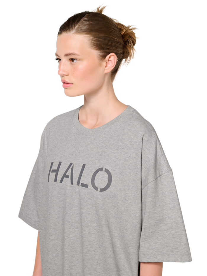 HALO UNIFORM BOXY T-SHIRT, LIGHT GREY MELANGE, model