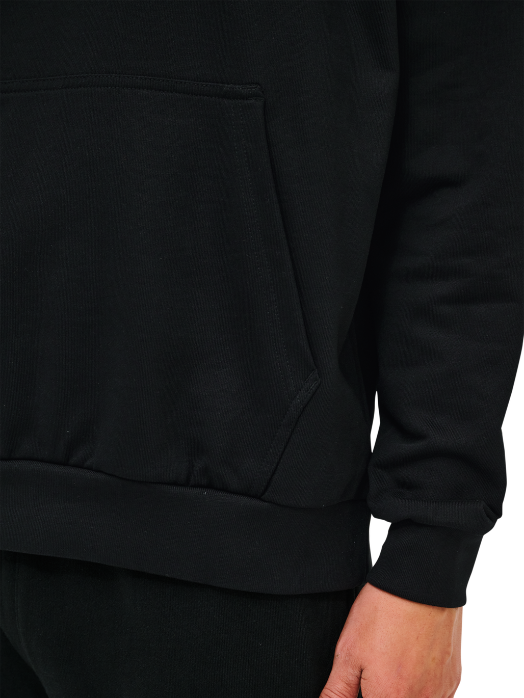 HALO ESSENTIAL HOODIE, BLACK, model