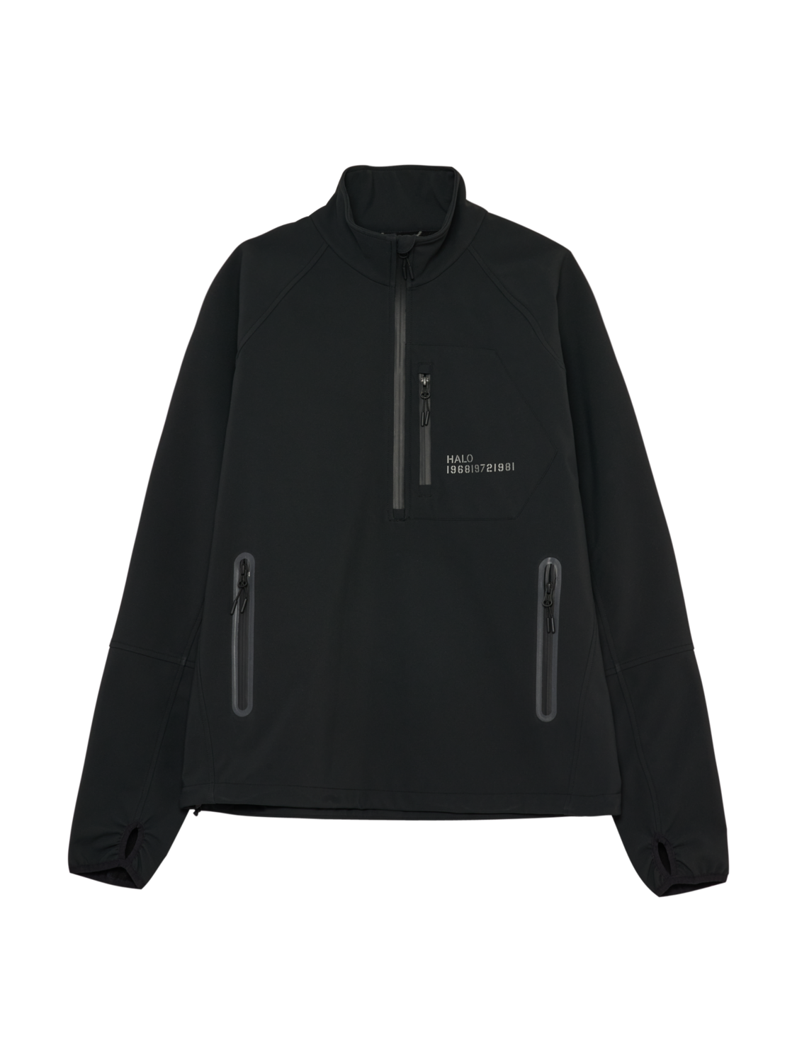 HALO ELITE SOFTSHELL HALF ZIP, BLACK, packshot