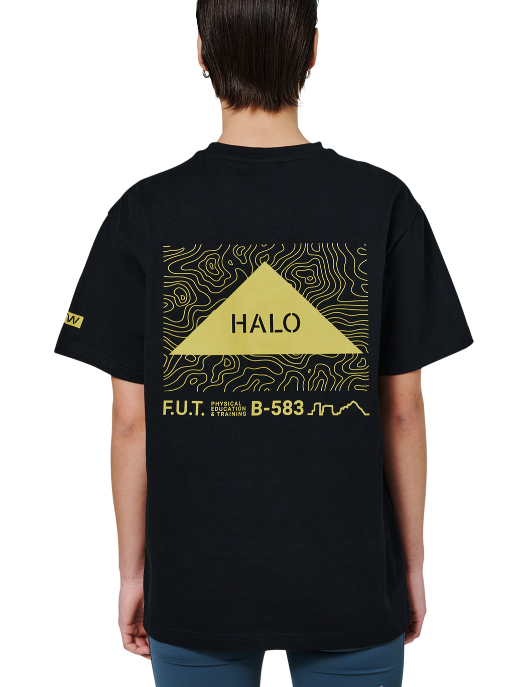 HALO GRAPHIC T-SHIRT, BLACK/WARM OLIVE, model
