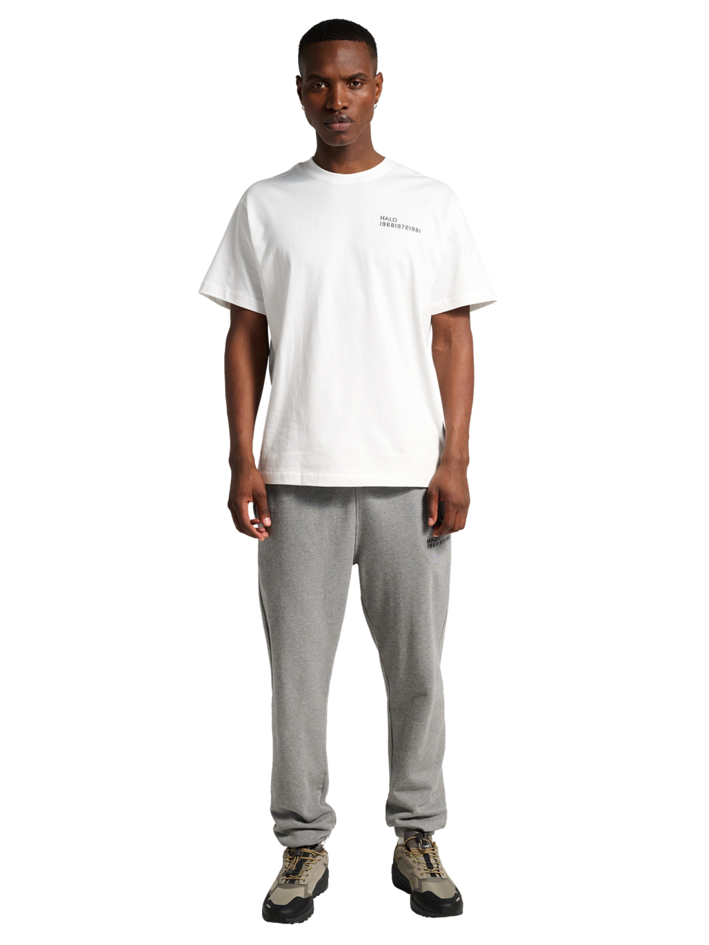 HALO ESSENTIAL T-SHIRT, BRIGHT WHITE, model