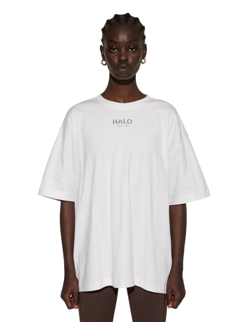 HALO GRAPHIC T-SHIRT BOXY 01, MARSHMALLOW, model