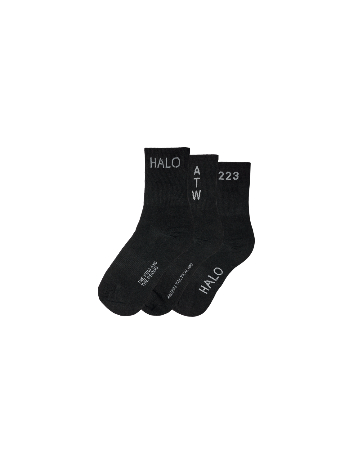 HALO 3-PACK SOCKS, BLACK, packshot