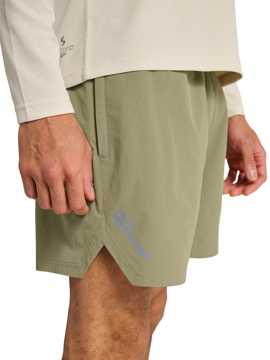 HALO SHORTS, MERMAID, model