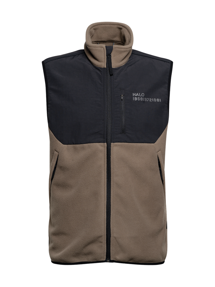 HALO BLOCKED FLEECE VEST, CHOCOLATE CHIP HALO BLOCKED FLEECE VEST, CHOCOLATE CHIP, packshot