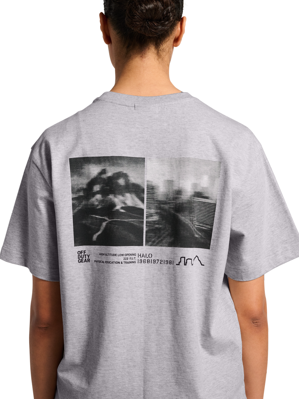 HALO GRAPHIC T-SHIRT, LIGHT GREY MELANGE, model