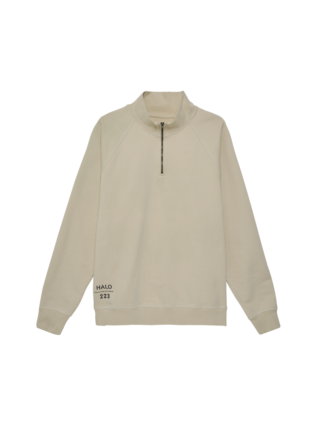 HALO HEAVY GRAPHIC HALFZIP, OYSTER GRAY, packshot