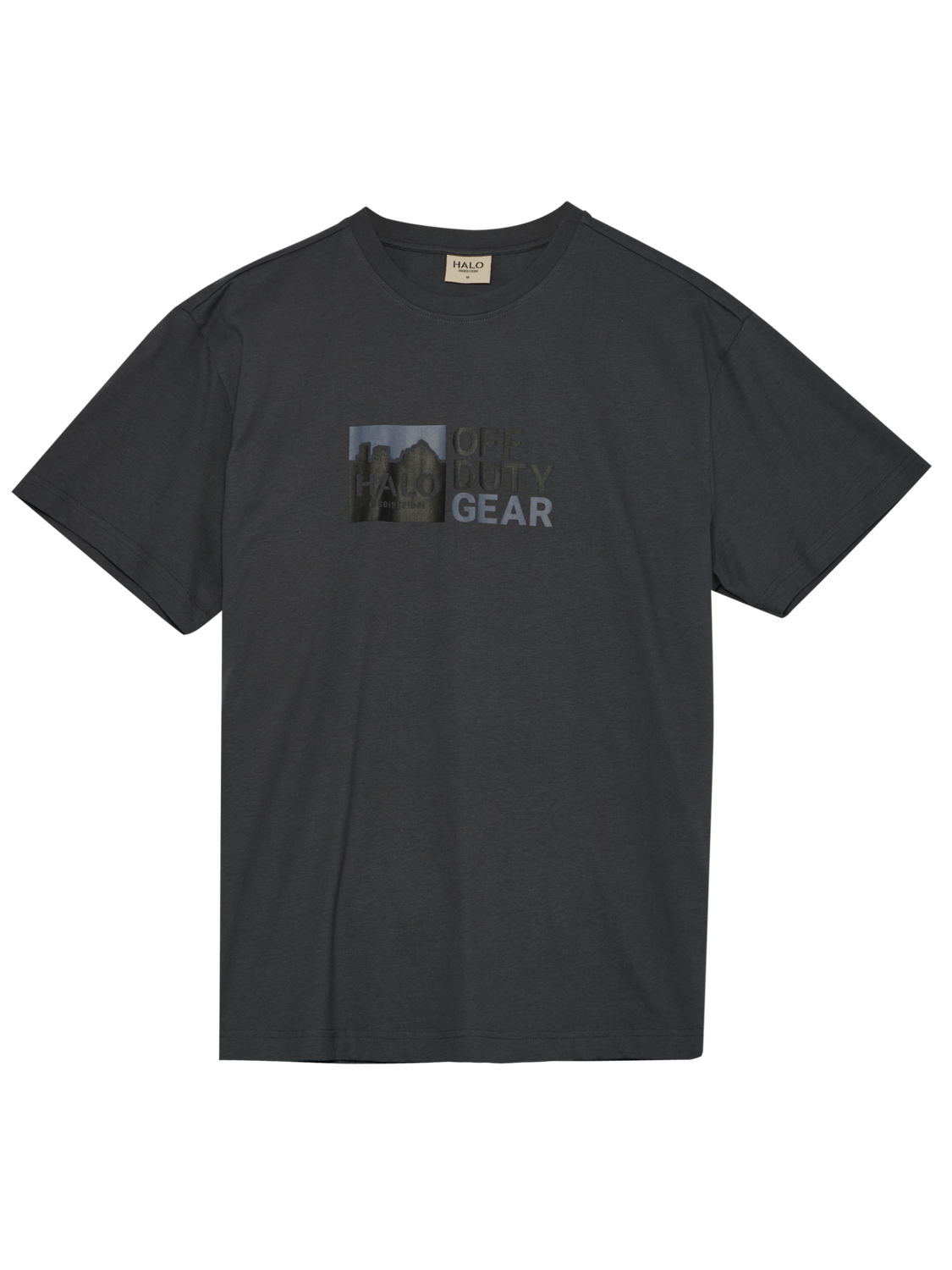 HALO GRAPHIC T-SHIRT, ASPHALT/NEON BLUE, packshot