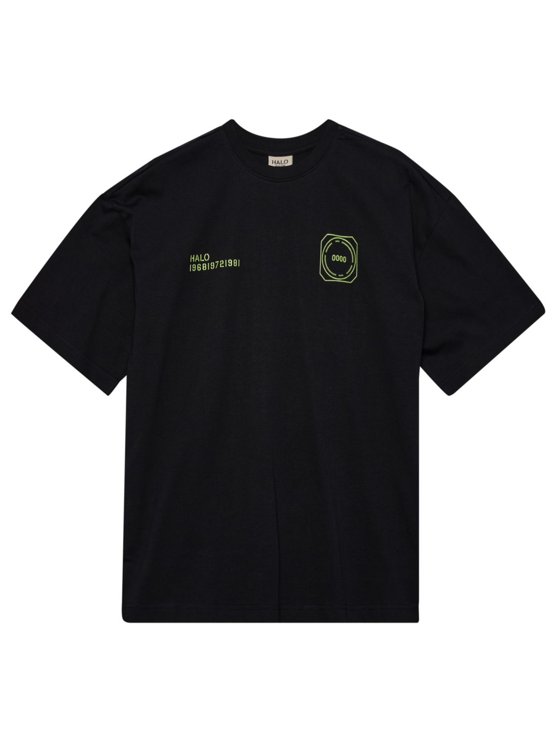 HALO GRAPHIC BOXY T-SHIRT, BLACK/WILD LIME, packshot