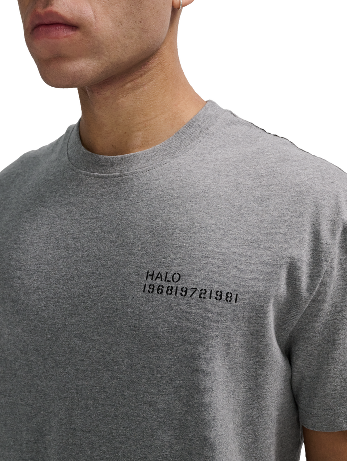 HALO ESSENTIAL T-SHIRT, GREY MELANGE, model
