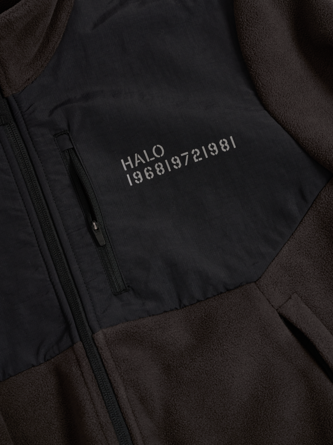 HALO BLOCKED ZIP FLEECE, CHOCOLATE TORTE, packshot