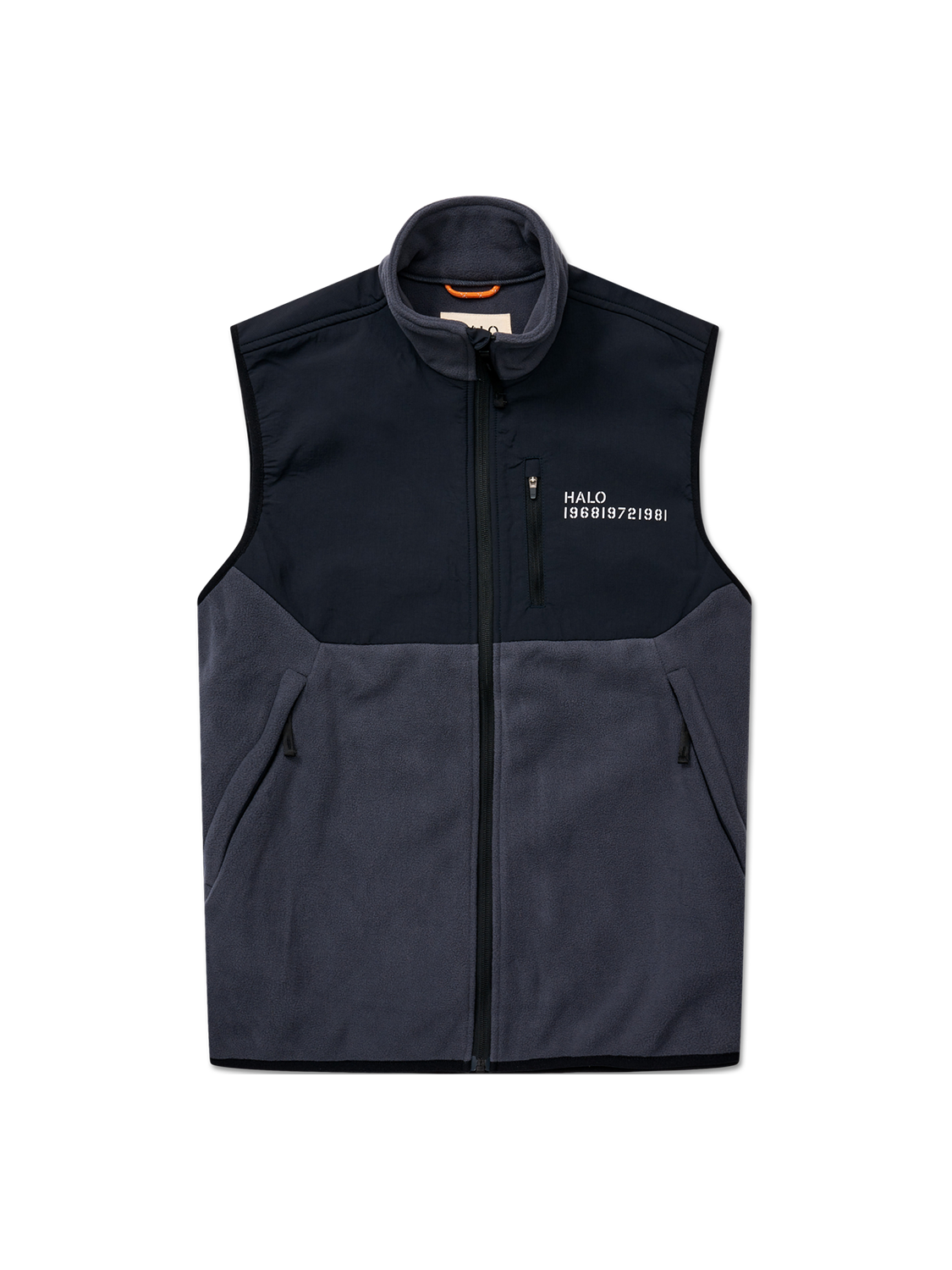 HALO BLOCKED FLEECE VEST, BLACKENED PEARL, packshot