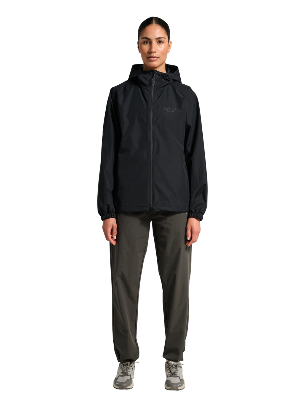 HALO RAIN JACKET, BLACK, model