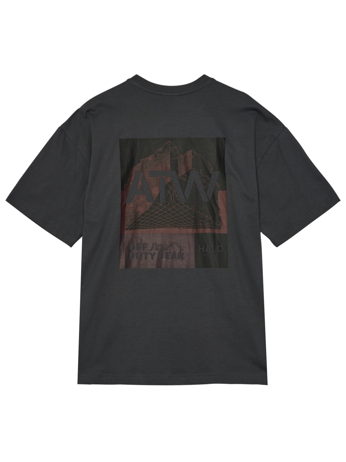 HALO GRAPHIC BOXY T-SHIRT, ASPHALT/ASPHALT, packshot