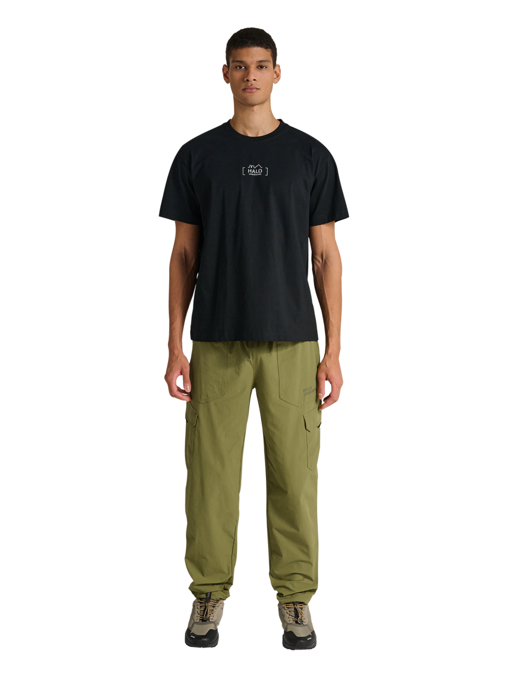 HALO TRAIL PANTS, OLIVE DRAB, model