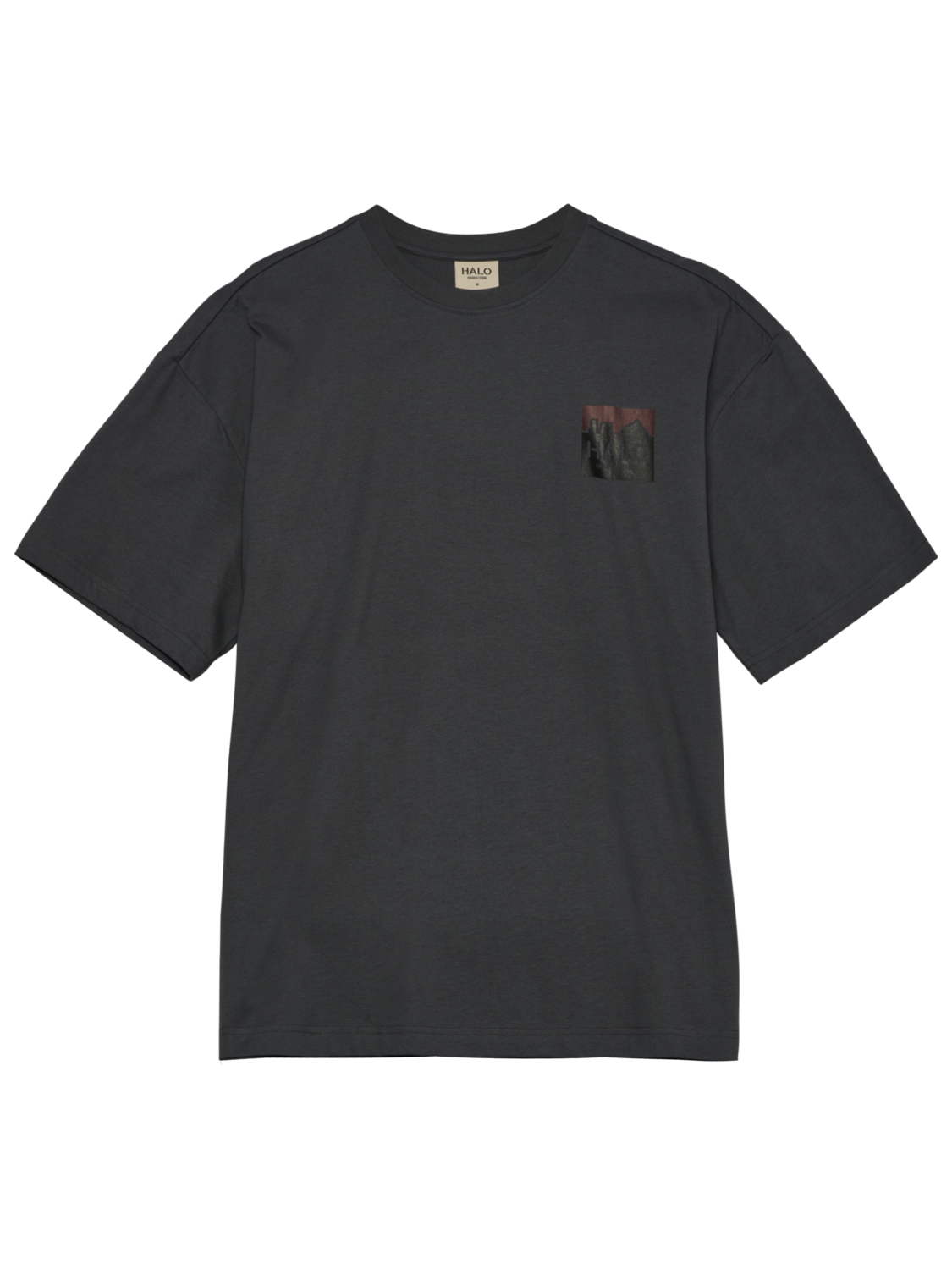 HALO GRAPHIC BOXY T-SHIRT, ASPHALT/ASPHALT, packshot