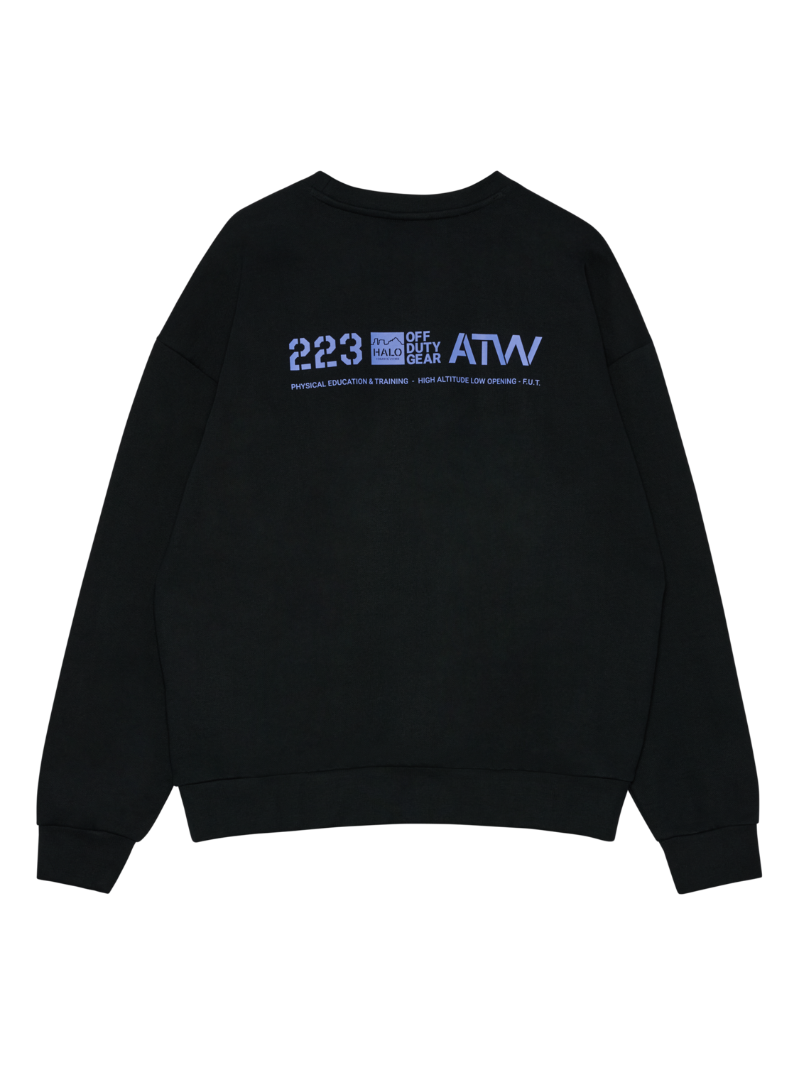 HALO GRAPHIC BOXY CREW, BLACK/PALACE BLUE, packshot