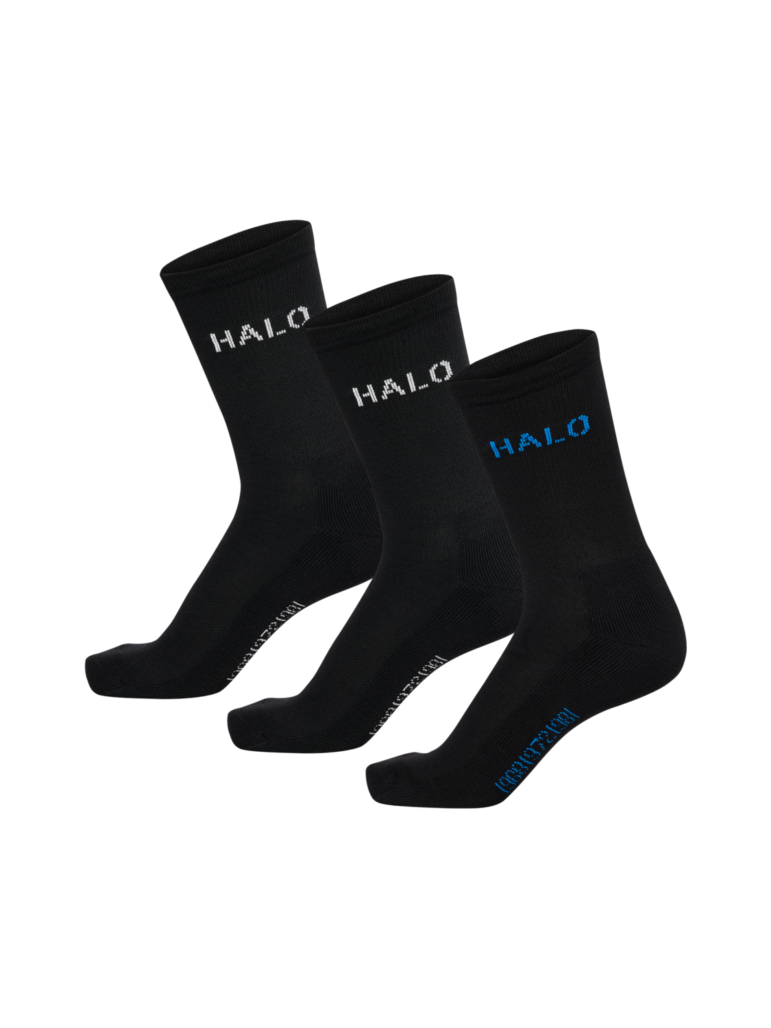 HALO COTTON LOGO SOCKS, BLACK, packshot