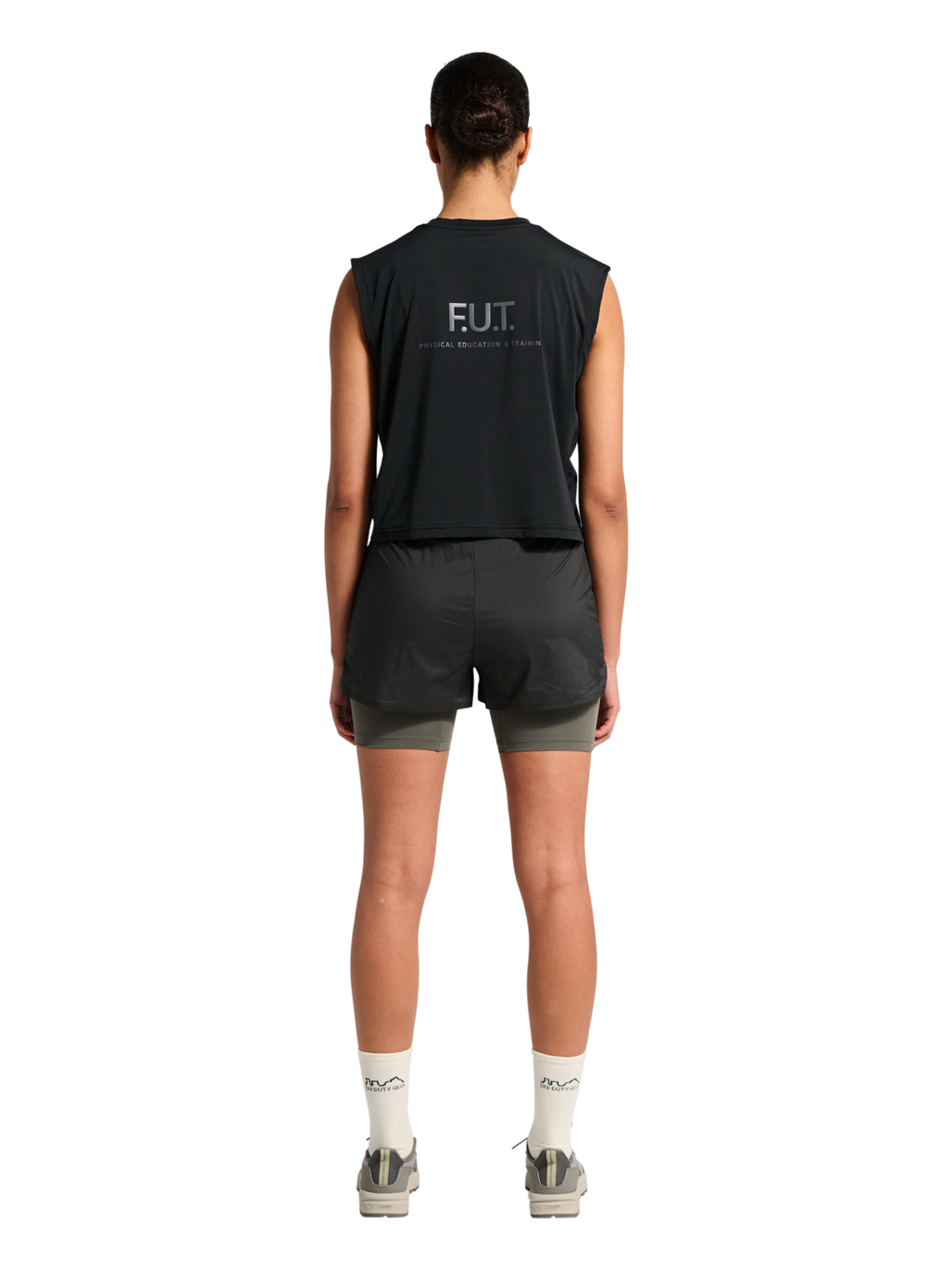 HALO WOMEN SCOUT TANK, BLACK, model