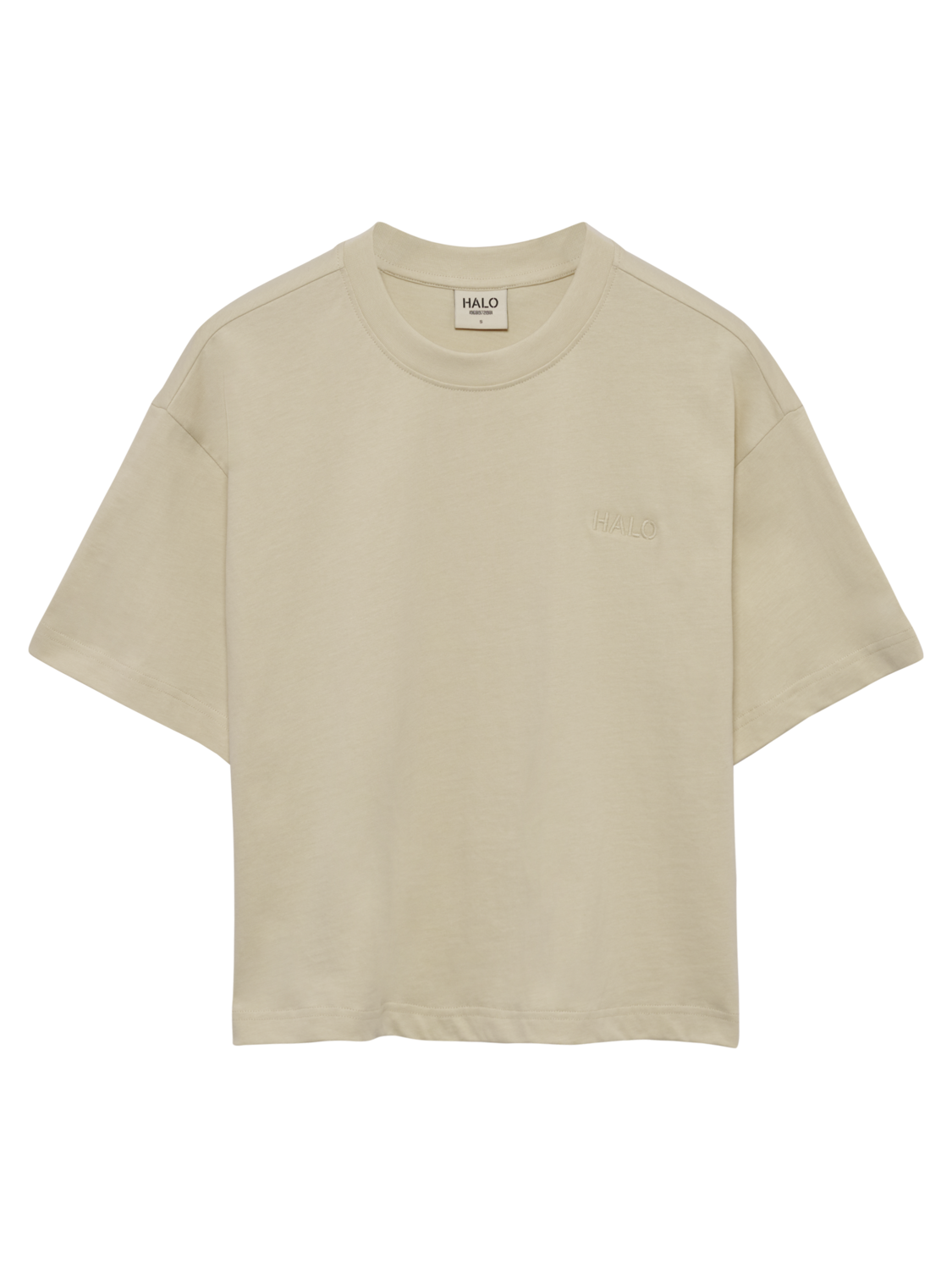 HALO WOMEN LOGO T-SHIRT, OYSTER GRAY, packshot