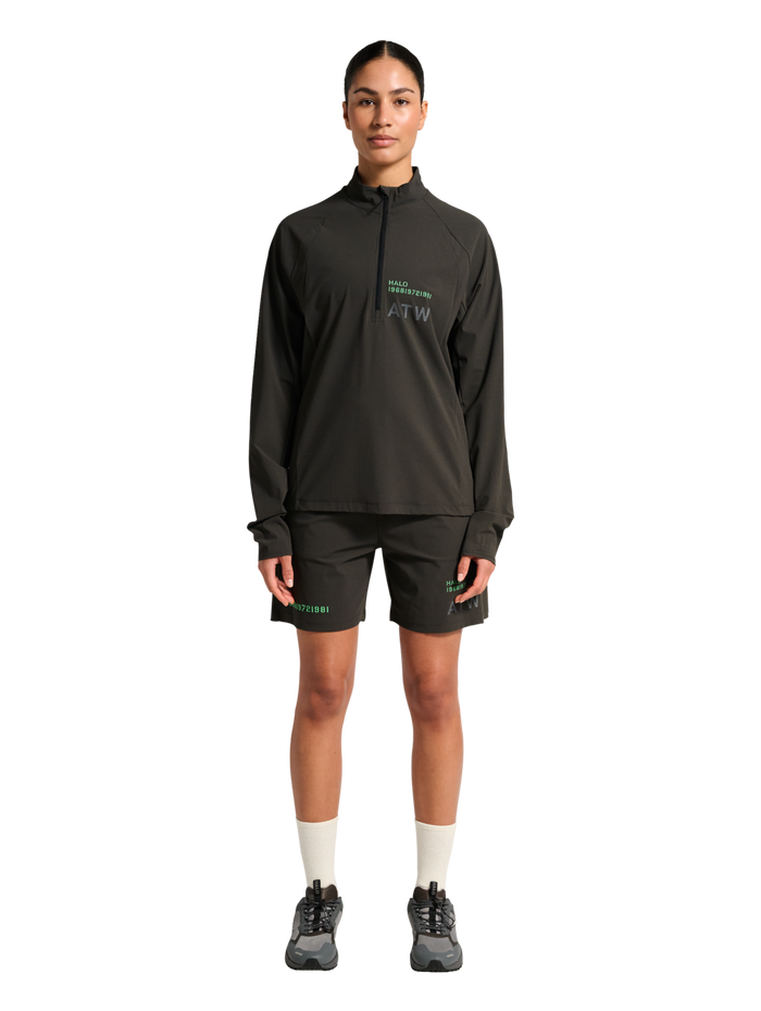 HALO AIR HALF ZIP SHIRT, RAVEN, model
