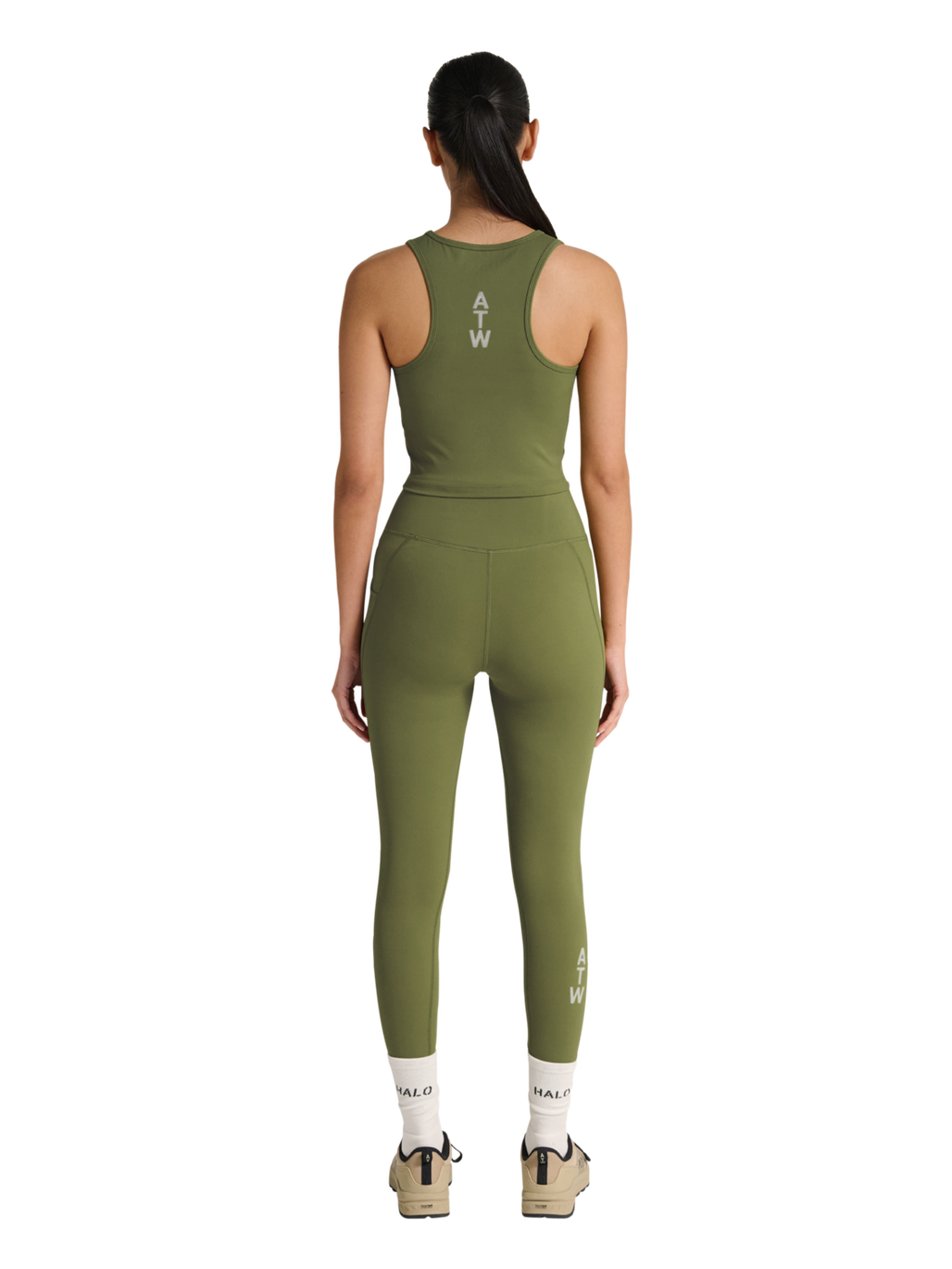 HALO WOMEN TRAINING TOP, OLIVE DRAB, model