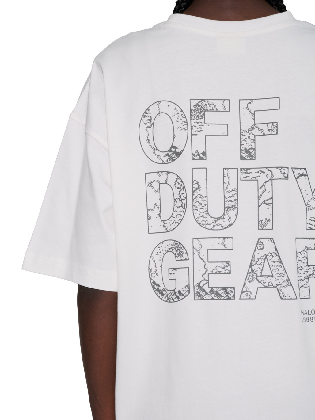 HALO GRAPHIC T-SHIRT BOXY 01, MARSHMALLOW, model