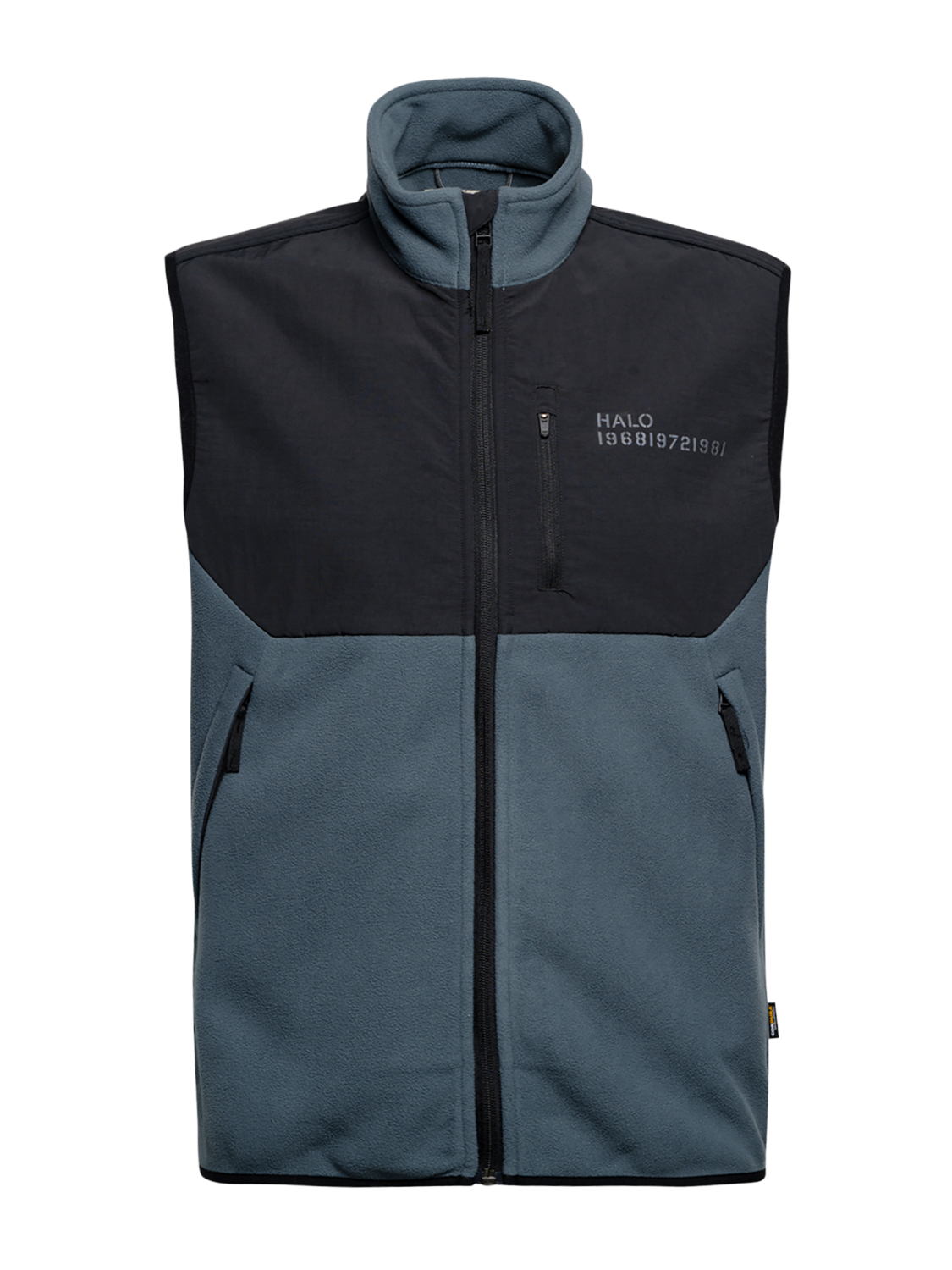 HALO BLOCKED FLEECE VEST, DARK SLATE, packshot