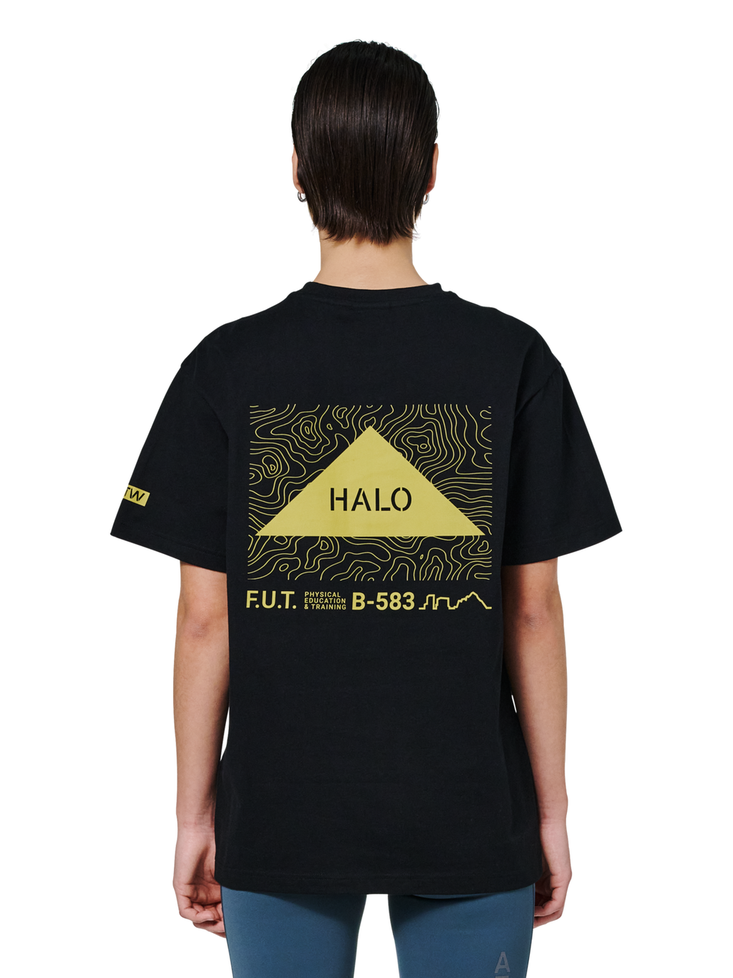 HALO GRAPHIC T-SHIRT, BLACK/WARM OLIVE, model