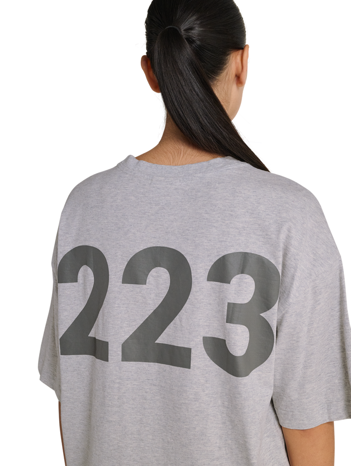 HALO GRAPHIC BOXY T-SHIRT, LIGHT GREY MELANGE, model