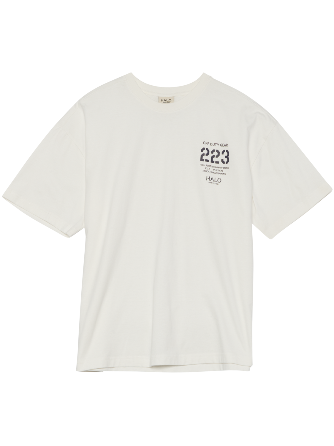 HALO GRAPHIC BOXY T-SHIRT, MARSHMALLOW/DEEP WELL, packshot