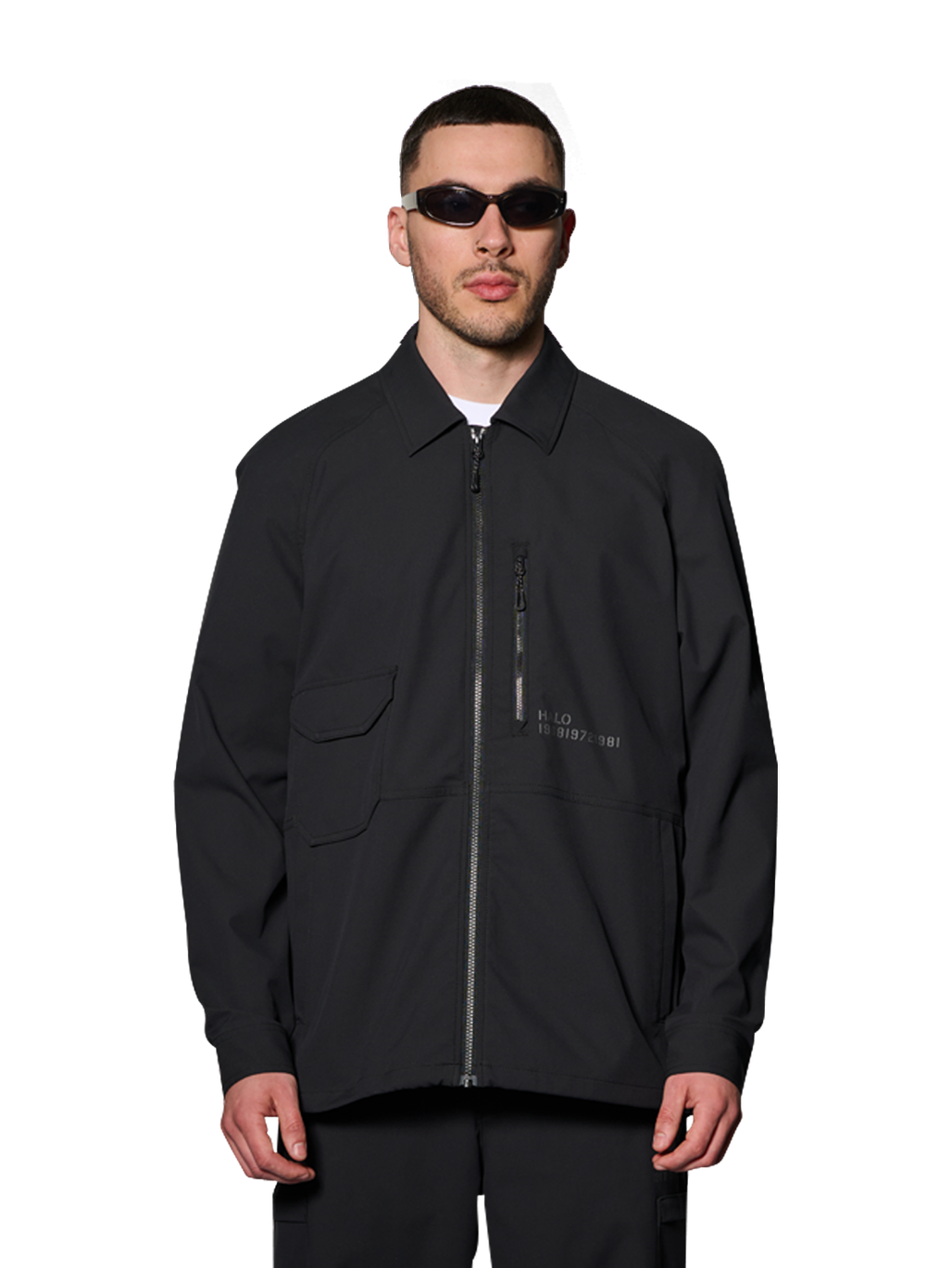 HALO ENFORCER OVERSHIRT, BLACK, model