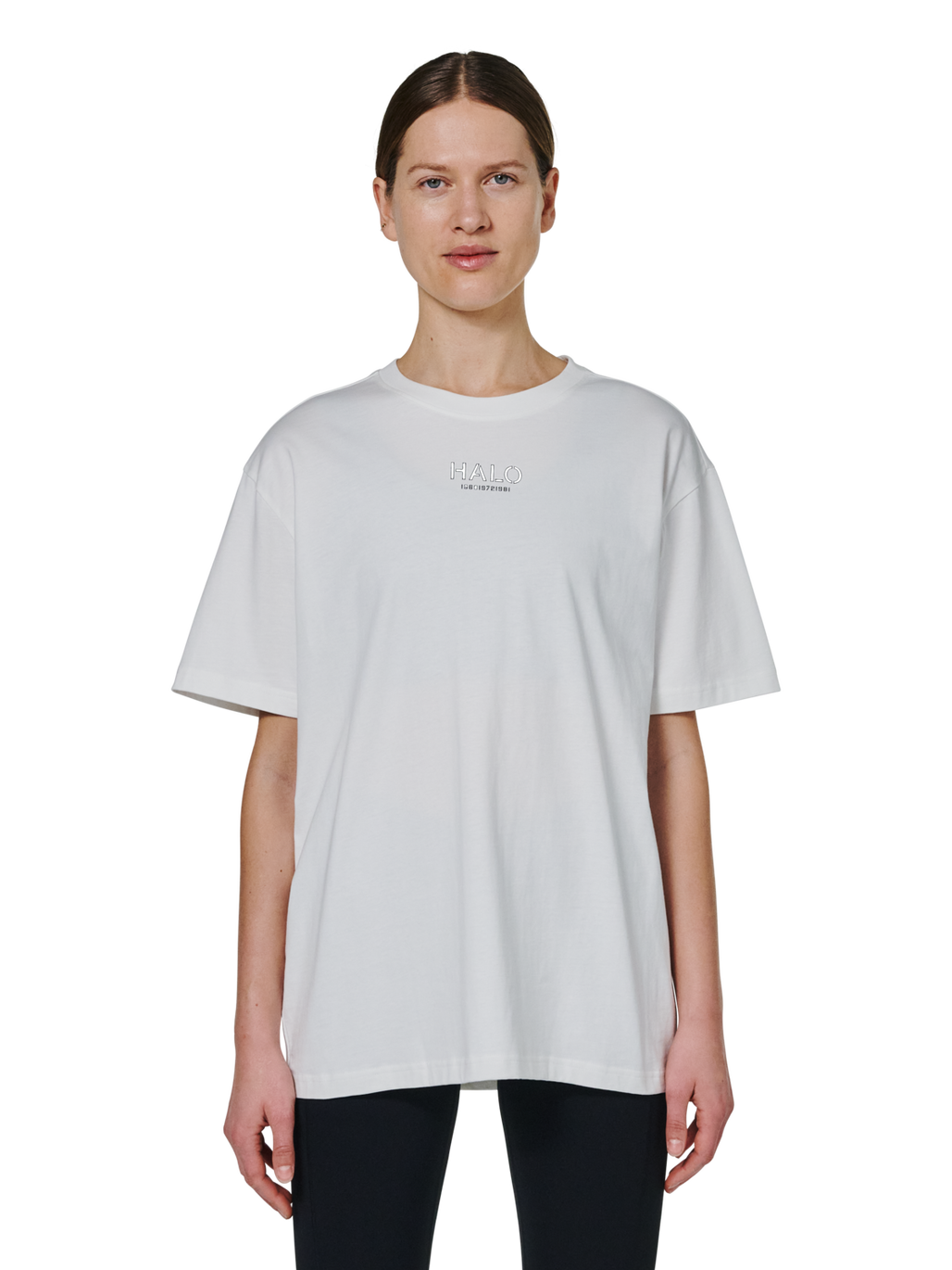 HALO GRAPHIC T-SHIRT, MARSHMALLOW/SENECA ROCK, model