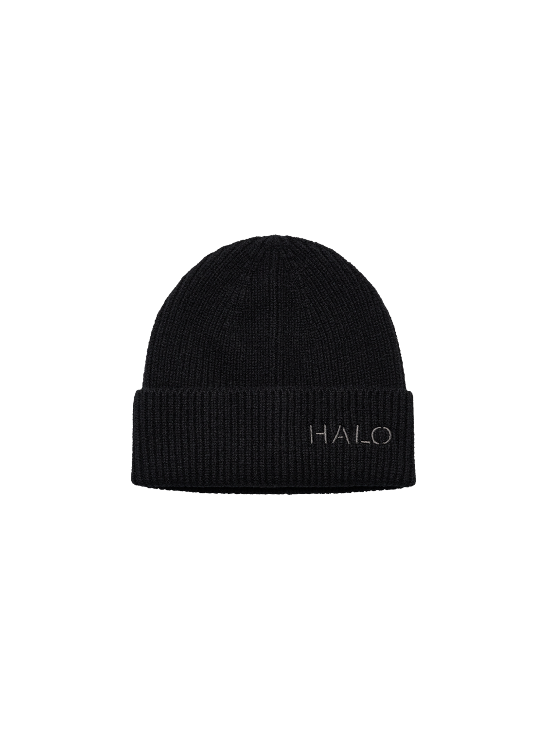 HALO  WOOL RIB BEANIE, BLACK, packshot