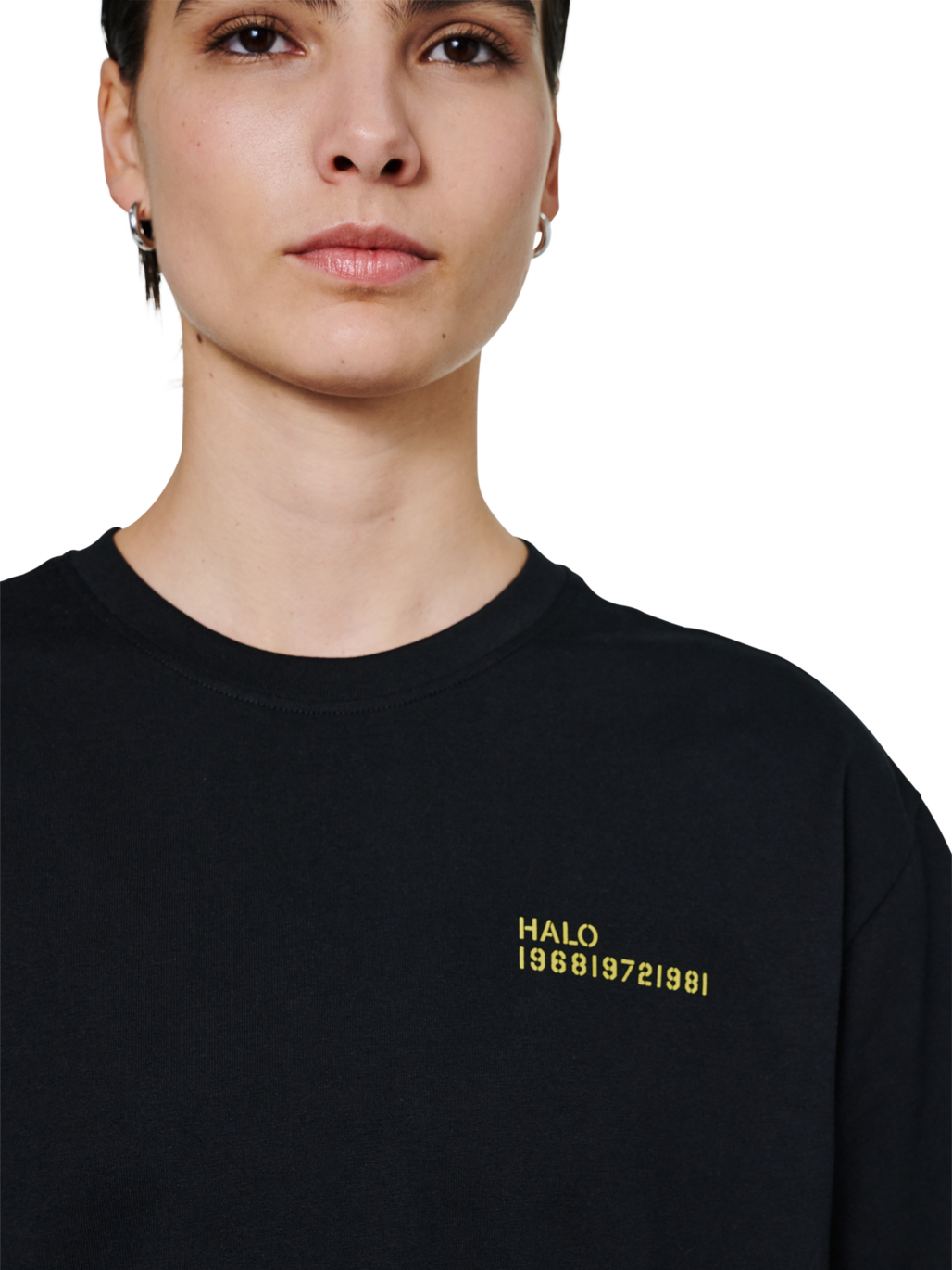 HALO GRAPHIC T-SHIRT, BLACK/WARM OLIVE, model